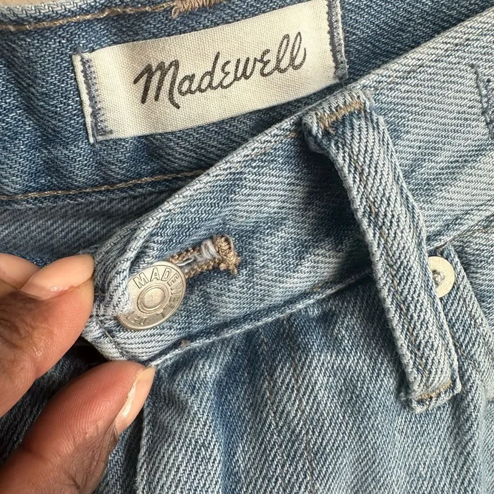 Madewell The Mon Jean Medium Wash Distressed Jeans 26